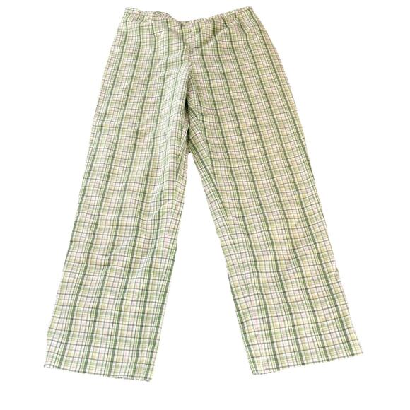 Brooks Brothers Lined Green Plaid Trousers Pants Women’s Size 8 Cotton Side Zip - Picture 1 of 11